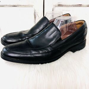 Clarks Tilden Free Black Matte Leather Slip-On Dress Shoes Cushioned - Size 12M
